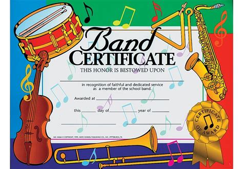 Band Award Certificate Template